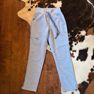 Figs Dusty Blue High Wasted Yola Scrub Pants
